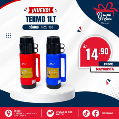 THERMO 1LT CON 2 TAZAS CAJA MARRON