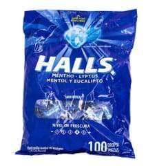 HALLS AZUL X100 EN BOLSA