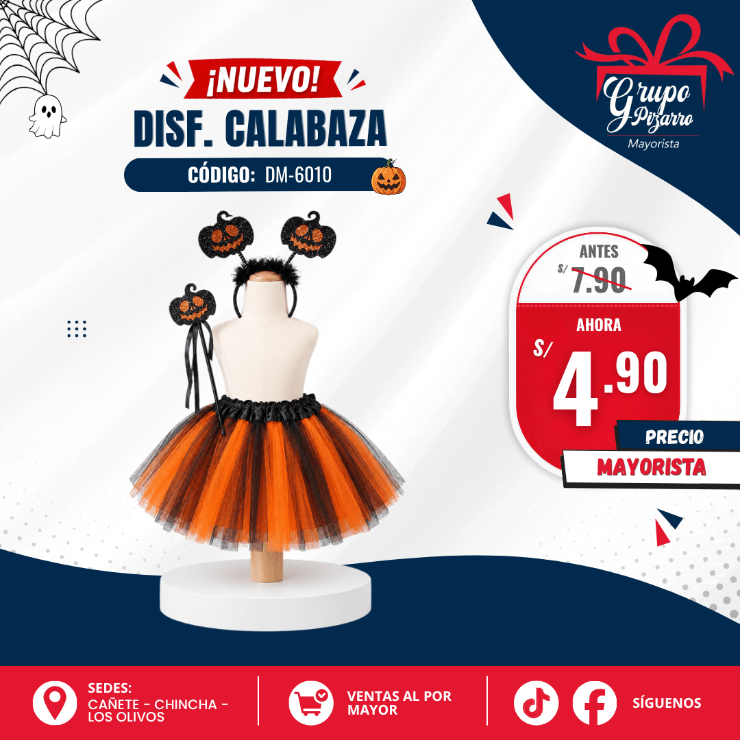 DISFRAS FALDA + VINCHA HALLOWEN3