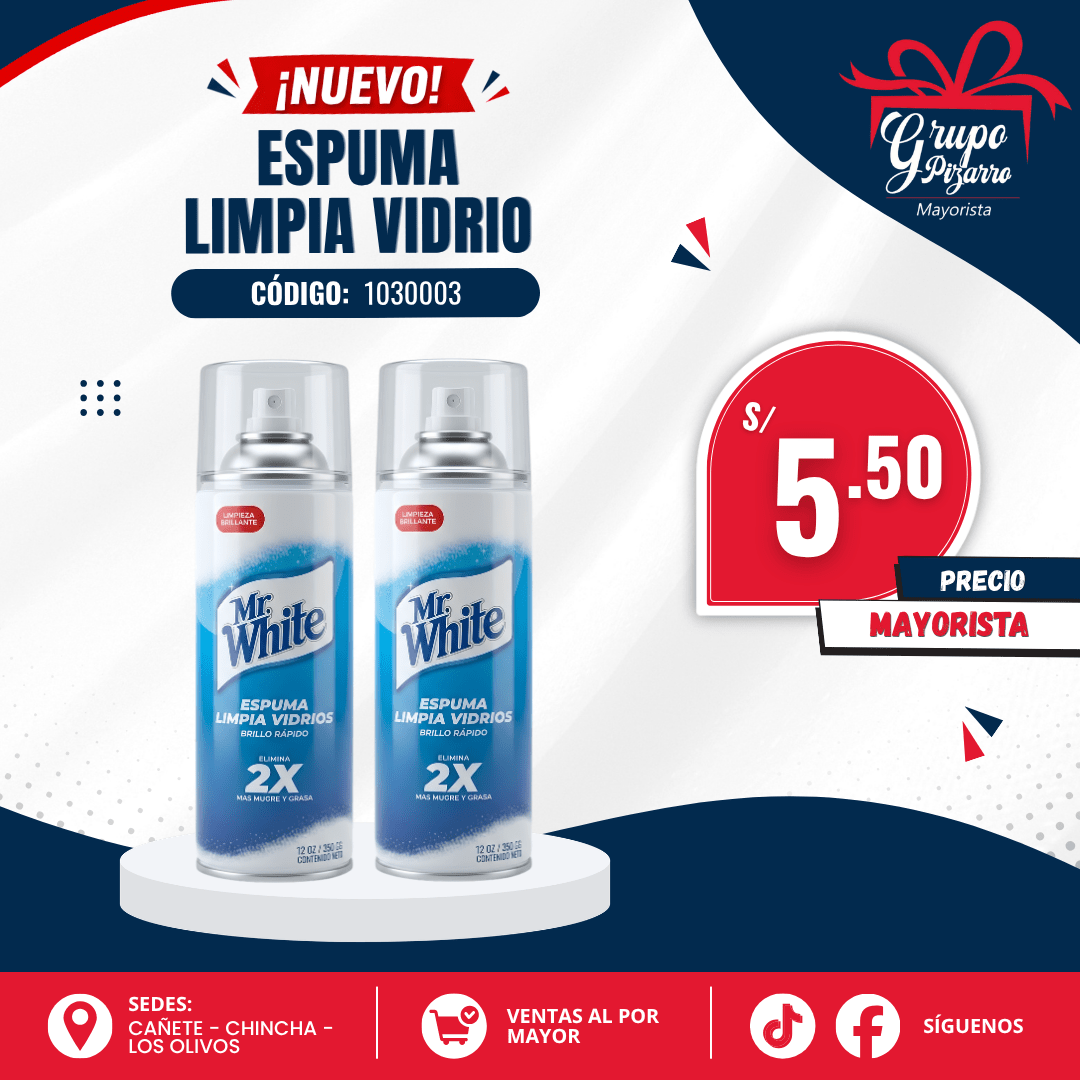 LIMPIA VIDRIO ESPUMA MR.WHITE1