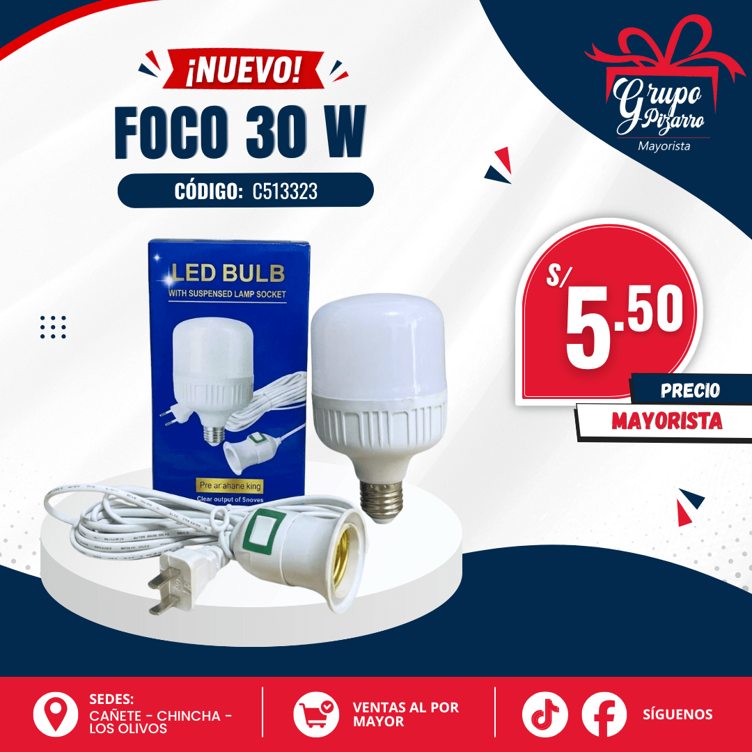 FOCO CON CABLE + ENCHUFE 30W1