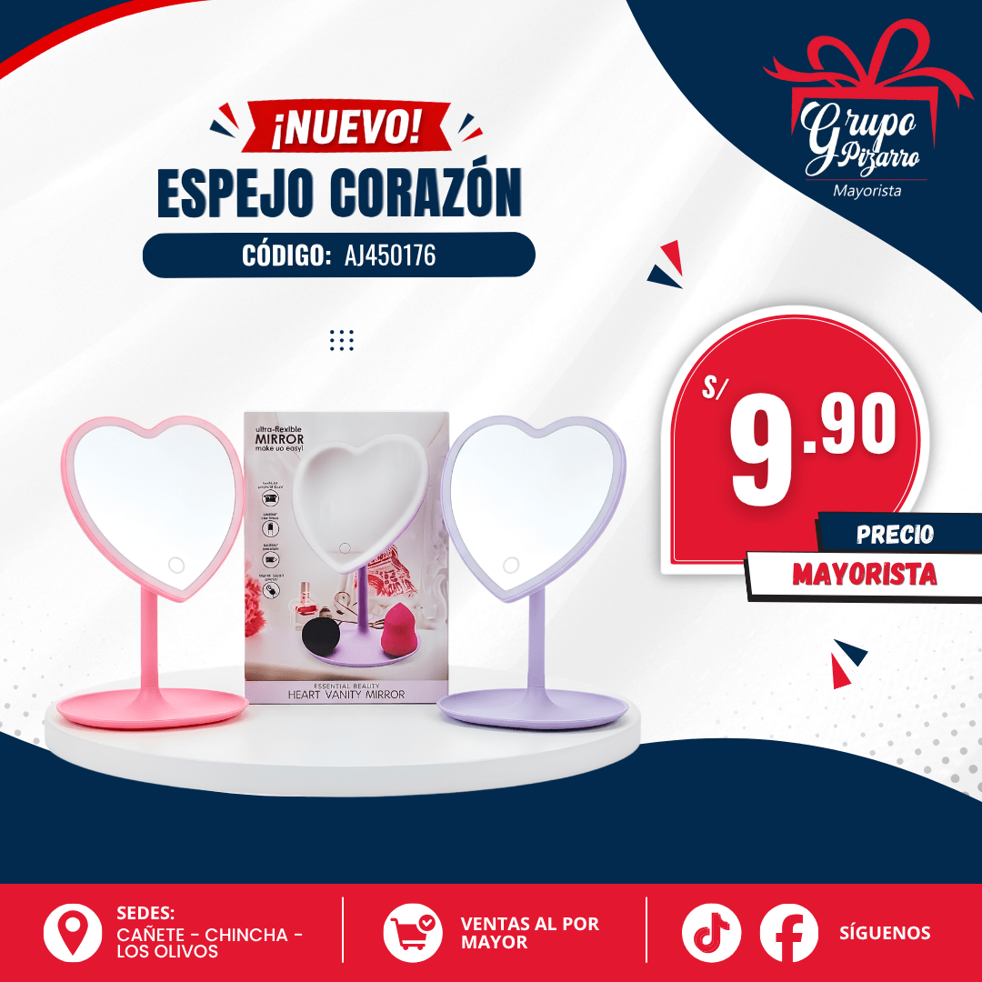 ESPEJO CORAZON LED1