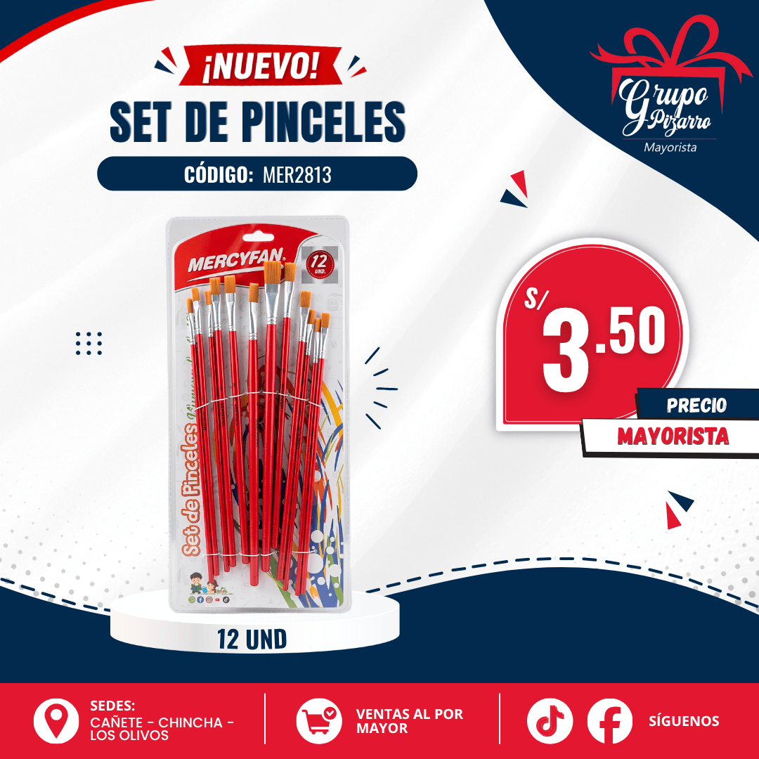 SET DE PINCELES ROJOS X12 UND1