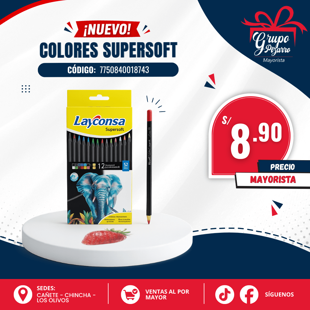 LAPIZ COLORES SUPER SOFT LAYCONSA1