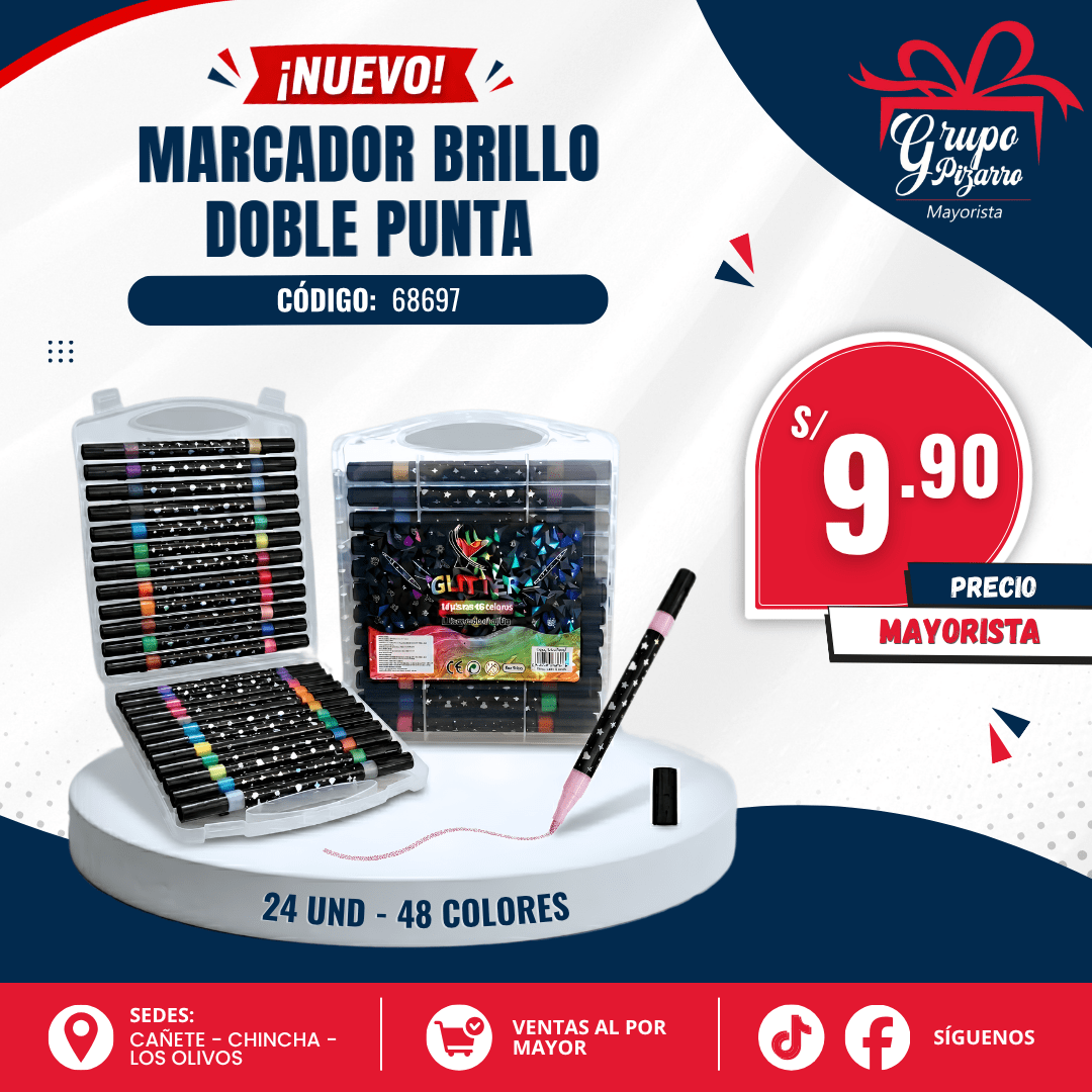 MARCADOR GLITTER X24 DOBLE PUNTA1