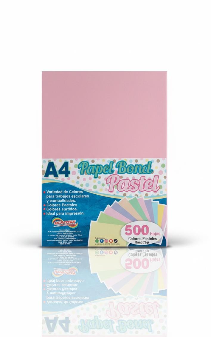 PAPEL BOND PASTEL X500HOJAS1