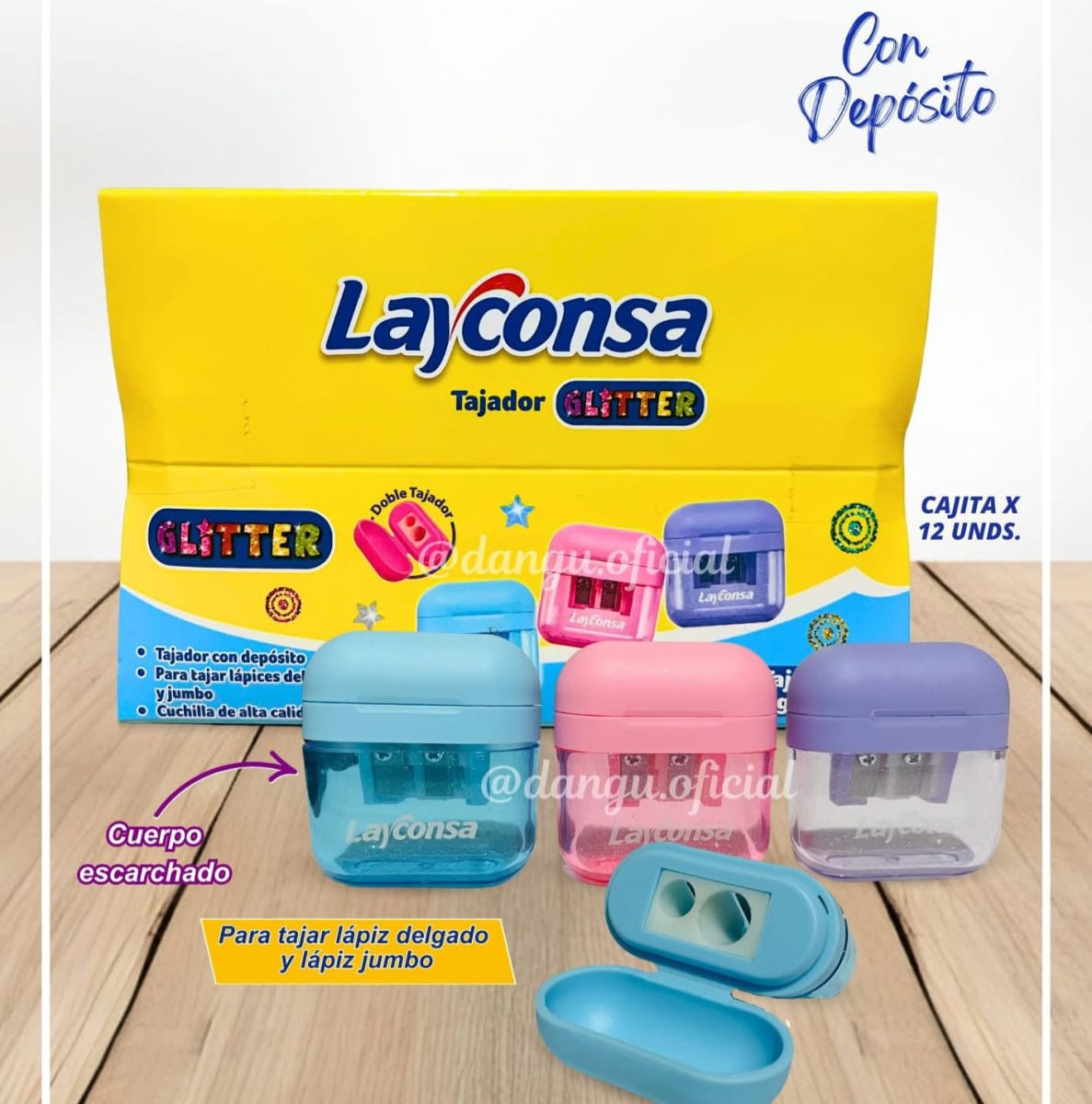 TAJADOR GLITTER DOBLE DEPOSITO LAYCONSA1