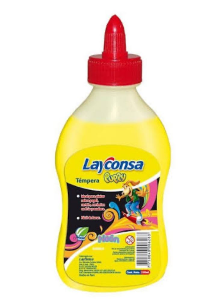 TEMPERA AMARILLO NEON 250ML LAYCONSA1