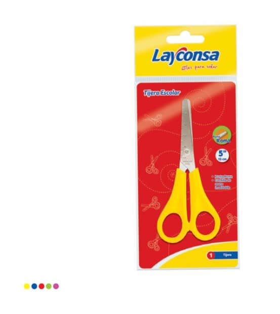 TIJERA ESCOLAR COLORES LAYCONSA1