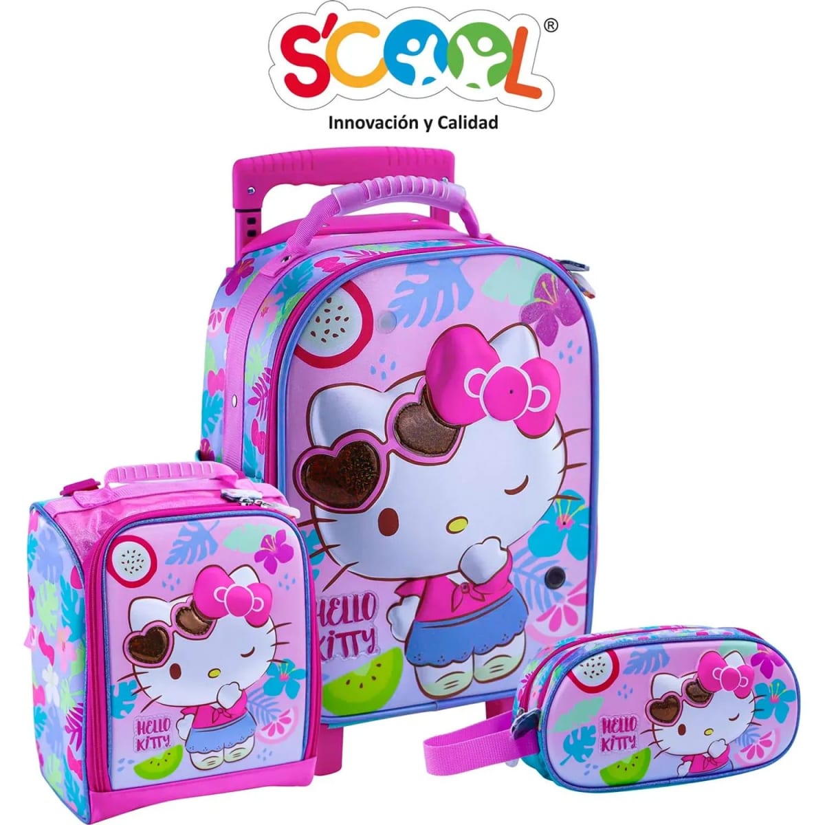 MALETA SCOOL MAGIC EVA 3D HELLO KITTY SATIN/MUSICAL1