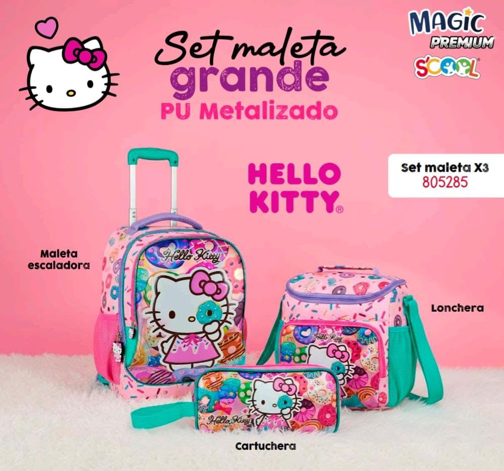 MALETA MAGIC PREMIUM HELLO KITTY METALIZADO1