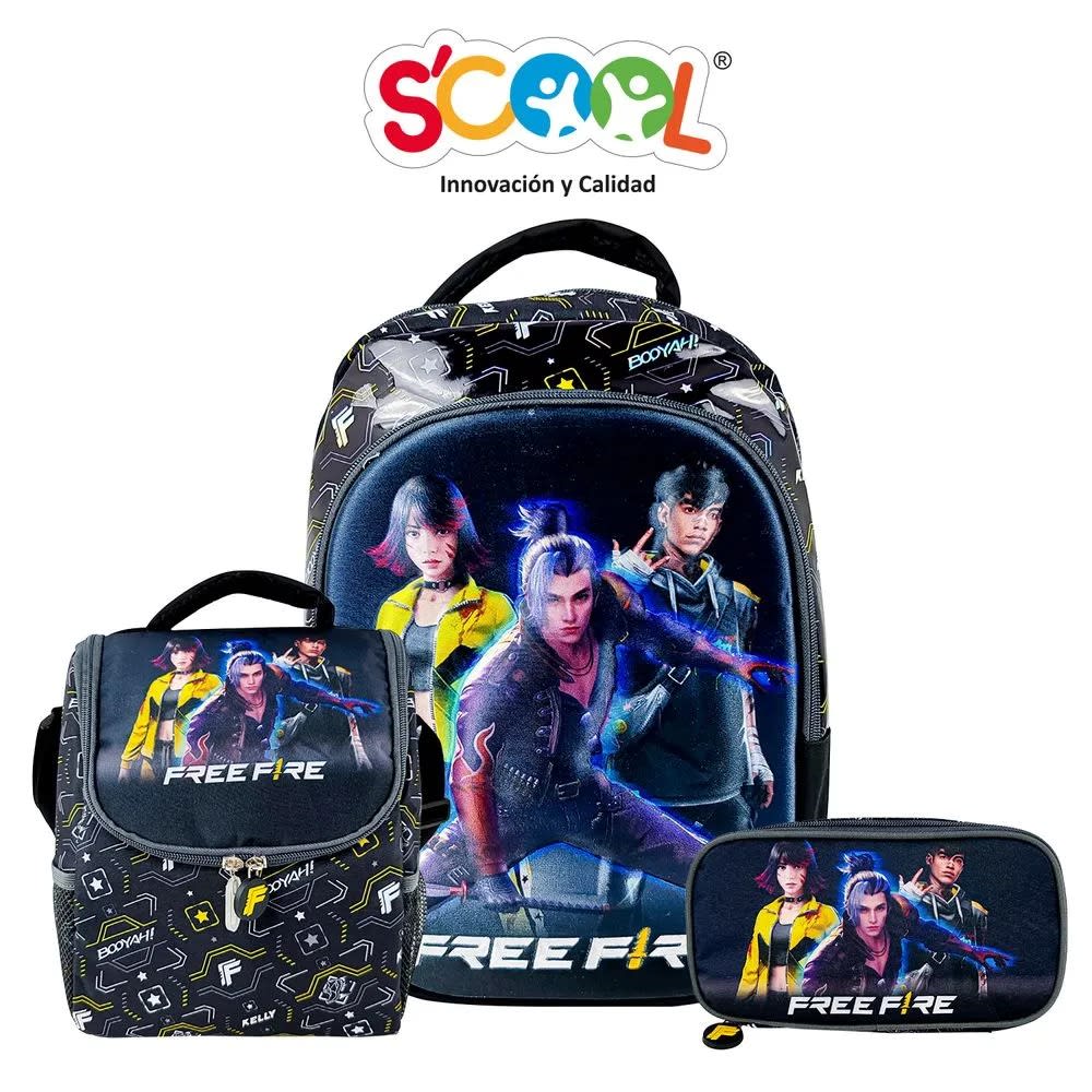 SET MOCHILA OFICIO FREE FIRE SCOOL1