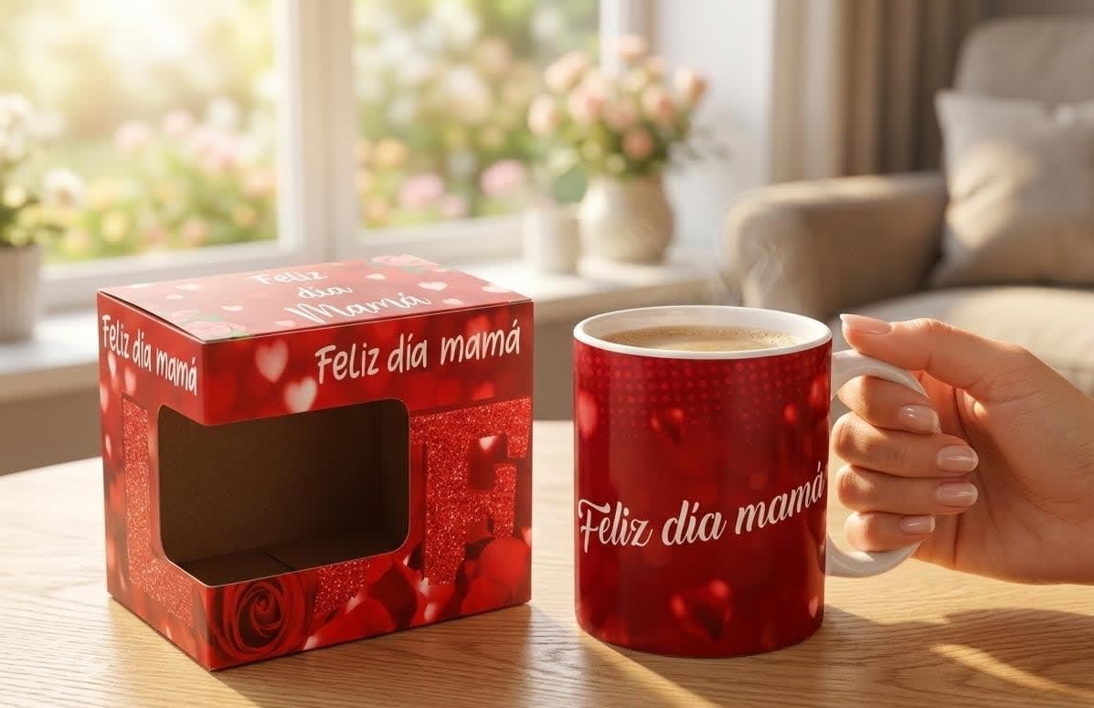 CAJON TAZA DE MAMA EN CAJITA X484