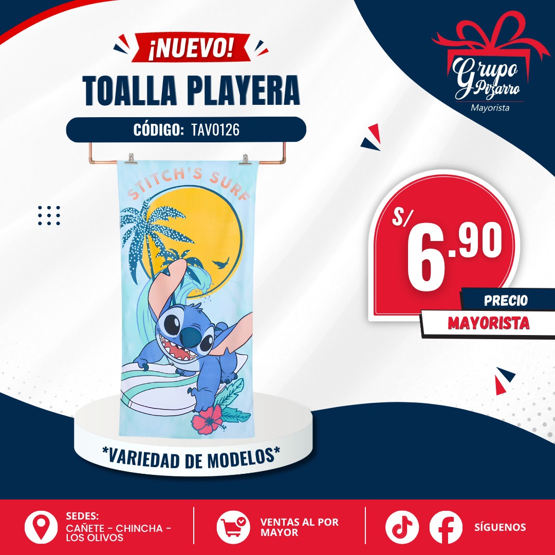 TOALLA P/ PLAYA PERSONAJES DISNEY 60*303