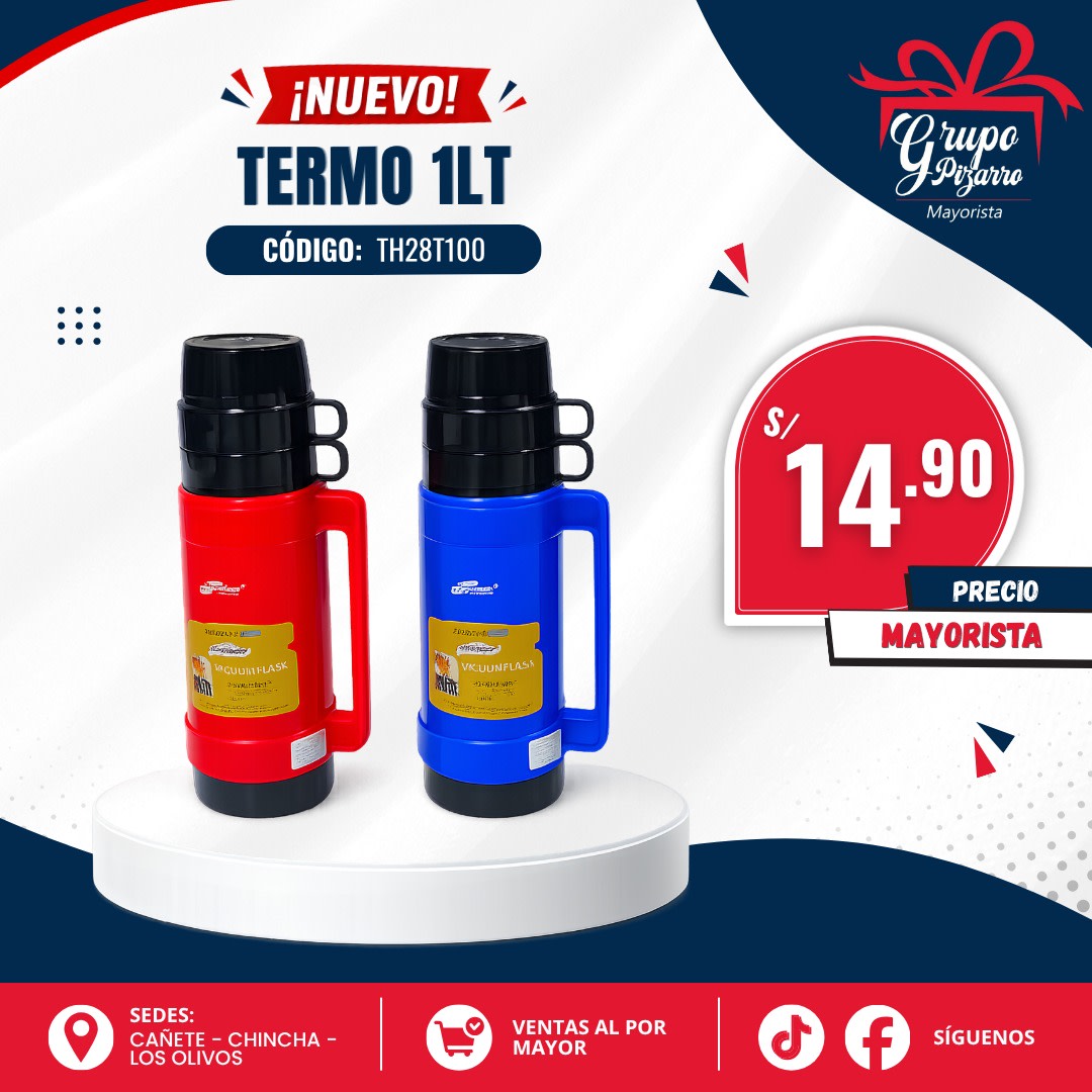 THERMO 1LT CON 2 TAZAS CAJA MARRON1