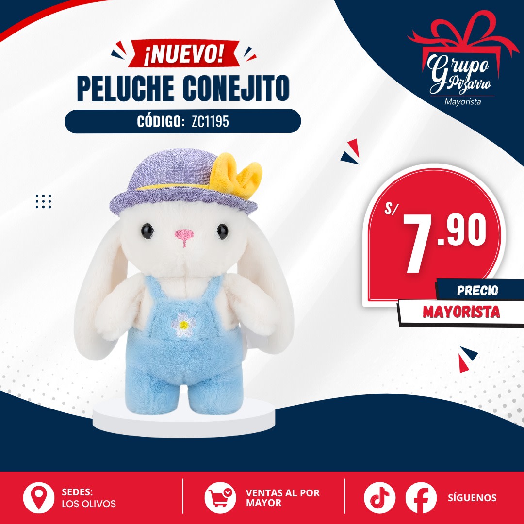 PELUCHE CONEJO C/OVEROL1
