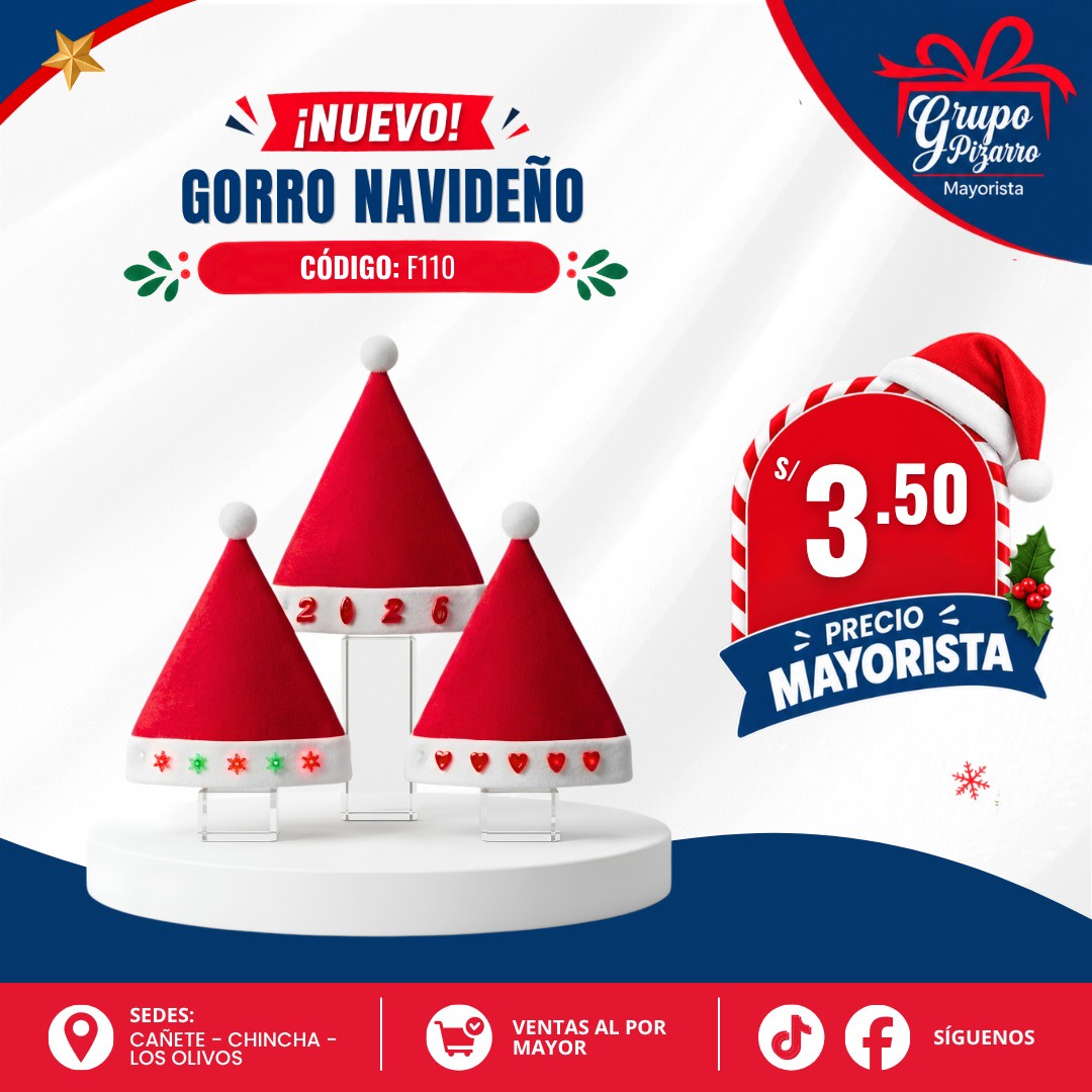 GORRO NAVIDAD C/ LUCES1