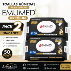 Pack 2 TOALLITAS EMUMED 50 UNID