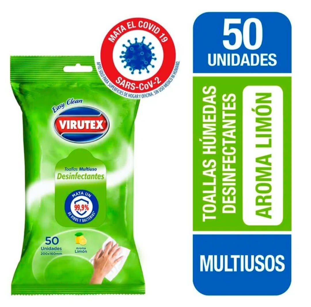 TOALLAS DESINFECTANTES VIRUTEX 50 UNID1