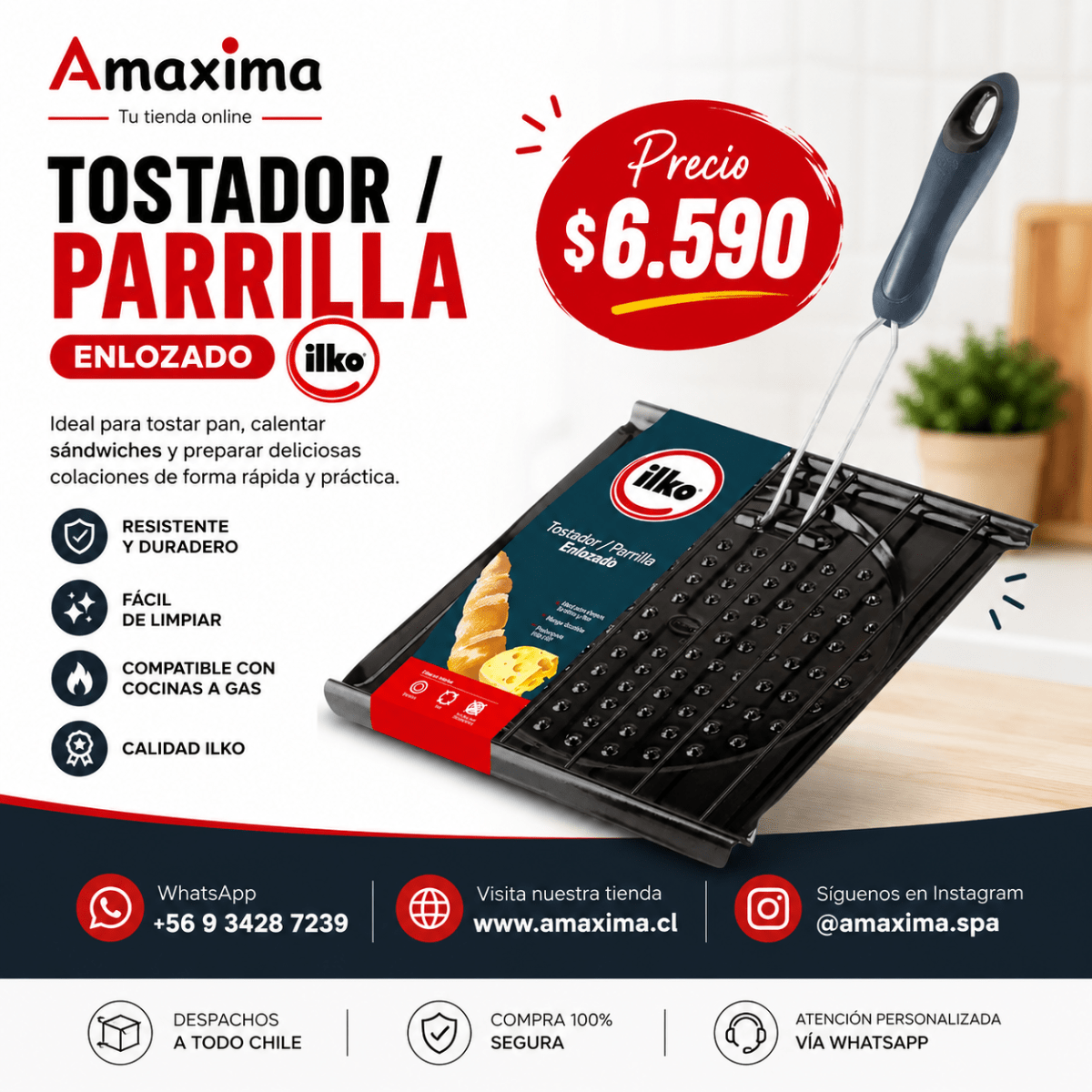 TOSTADOR ENLOZADO ILKO2