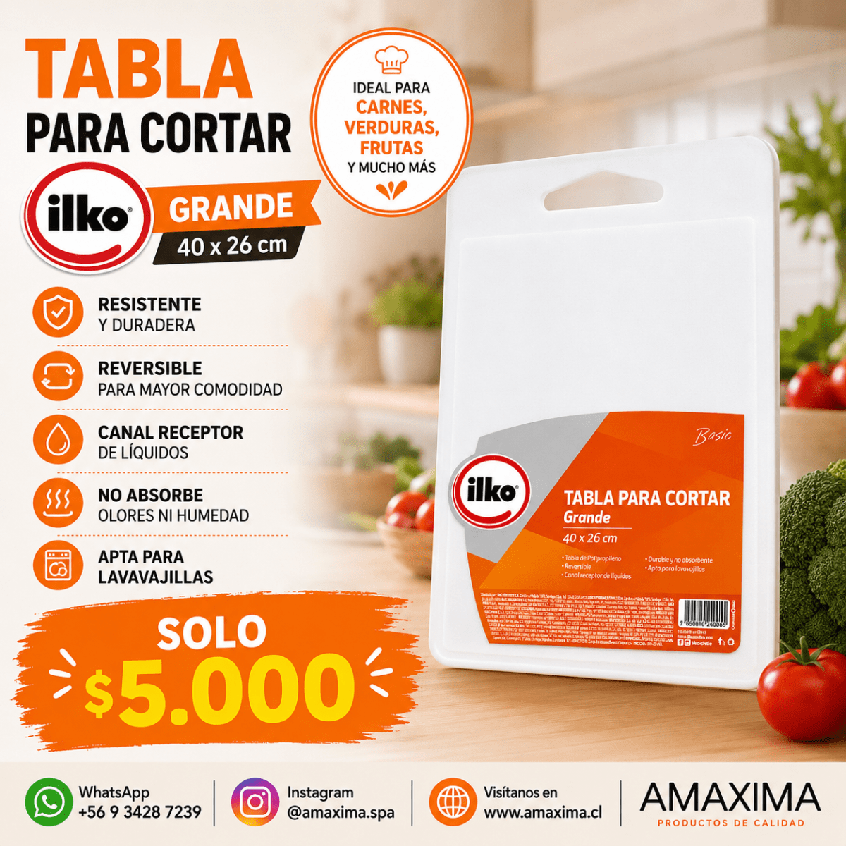 TABLA CORTAR ILKO 40X26 CM CLASICA2