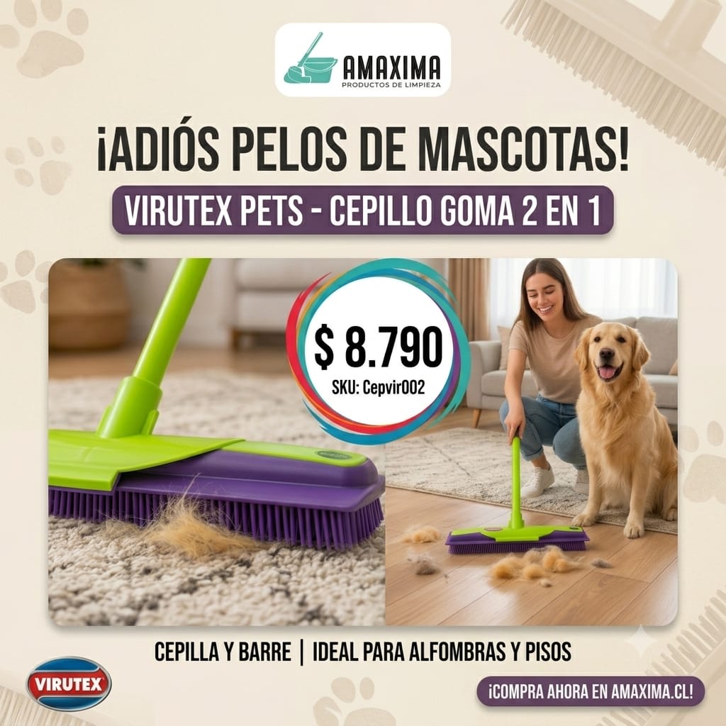 CEPILLO GOMA VIRUTEX PETS 2 EN 12