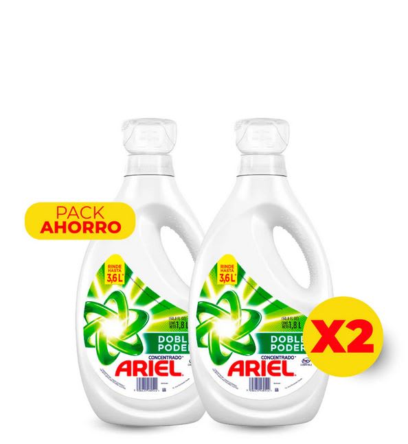 DETERGENTE ARIEL 1.8 LTRS PACK 2X140001