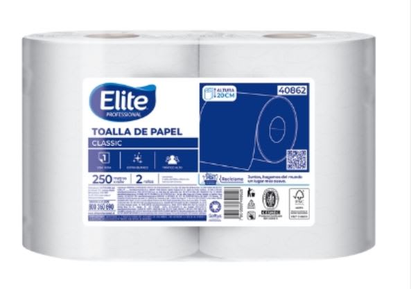 TOALLA DE PAPEL ELITE 250 MTS1