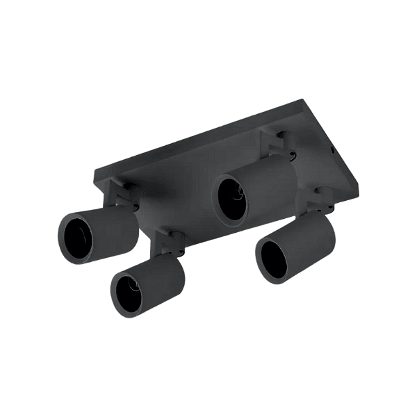 APLIQUE BARRA 4XGU10 NEGRO SOBREPUESTO