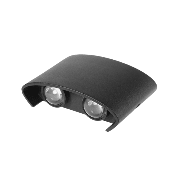 APLIQUE DOBLE LED EXTERIOR IP54 NEGRO 2X3W CALIDO 3000K BELLATRIX