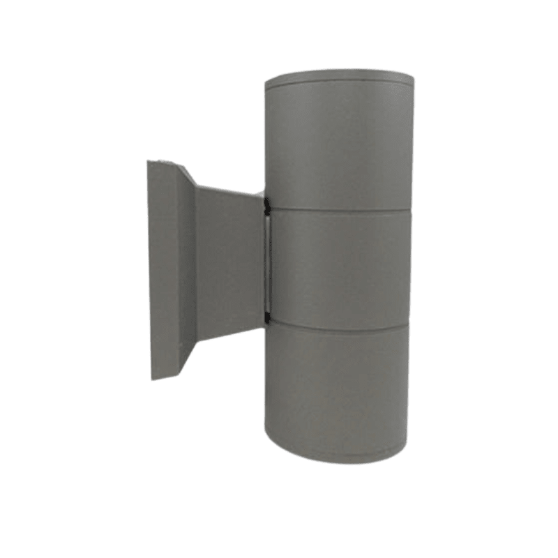 APLIQUE EXTERIOR GRIS PORTA GU10 X2 KAPELLE CILINDRO