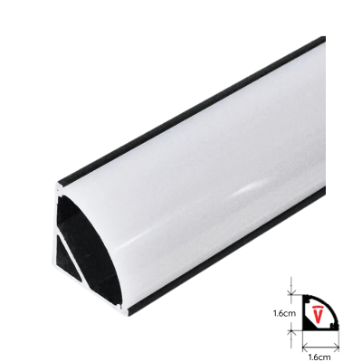 PERFIL 2 MTS DIFUSOR ESQUINERO NEGRO C/ TAPA1