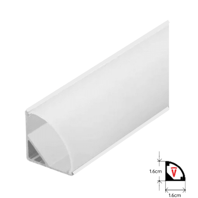 PERFIL 2 MTS DIFUSOR ESQUINERO BLANCO C/ TAPA1