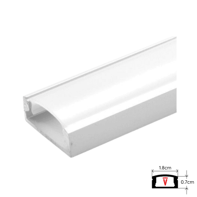 PERFIL 2 MTS DIFUSOR PLANO SOBREPUESTO BLANCO C/ TAPA1