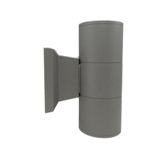 APLIQUE EXTERIOR GRIS PORTA GU10 X2 KAPELLE CILINDRO
