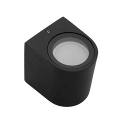 APLIQUE LED  EXTERIOR NEGRO REDONDO IP54 PORTA GU10