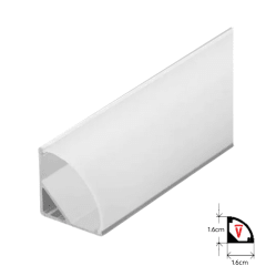 PERFIL 2 MTS DIFUSOR ESQUINERO GRIS C/ TAPA