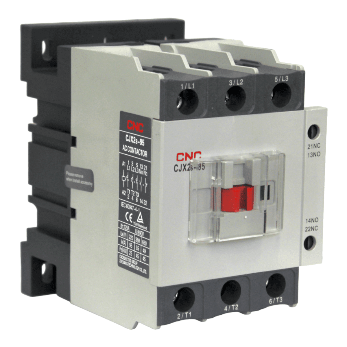 CONTACTOR CNC CJX2s 95A bobina 220V 1NO 1NC