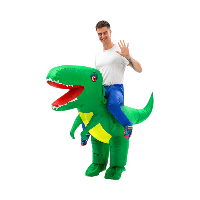 Disfraz inflable dinosaurio montable2