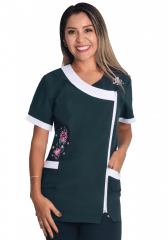 Delantal antifluidos educadora modelo Briella verde botella