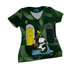 Top clinico Snoopy CAPS verde botella