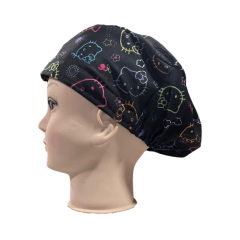 Cofia negra sublimada Hello Kitty