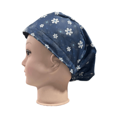 Cofia azul marino sublimada Flores