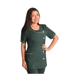 Delantal educadora modelo Aryhana verde botella