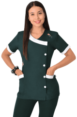 Delantal educadora modelo Sarah Verde Botella