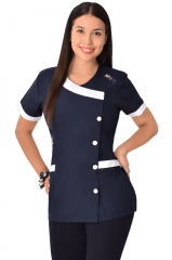 Delantal educadora modelo Sarah Azul marino