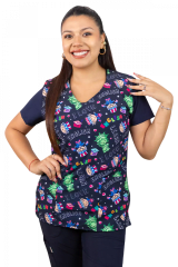 Blusa educadora antifluido modelo Teacher Azul marino