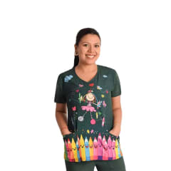 Blusa educadora antifluido modelo Patona verde botella