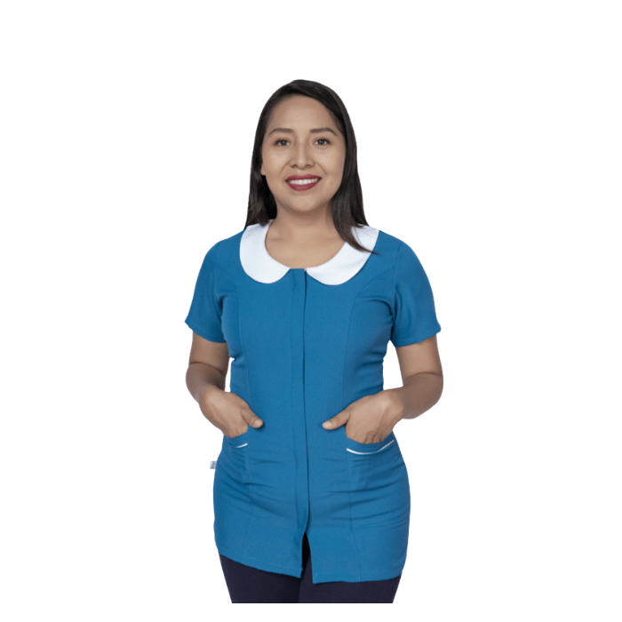 DELANTAL MICKEY CIERRE BLANCO - AZUL ACERO