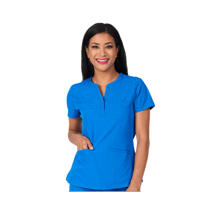 Polera clinica mujer JACQUARD 1171 Zavate azul rey1